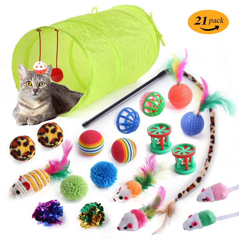 New Product Pet Cat Toy Tunnel Set Cat Teasing Stick Interactive Plush Mouse Sound Toy Cat Supplies - Image 2